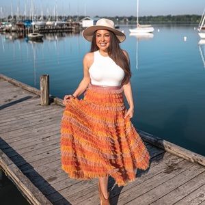 Anthropologie Blnk London Aleena Ruffle color skirt